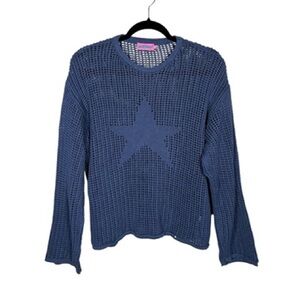 Blue Star Patterned Women's Sweater